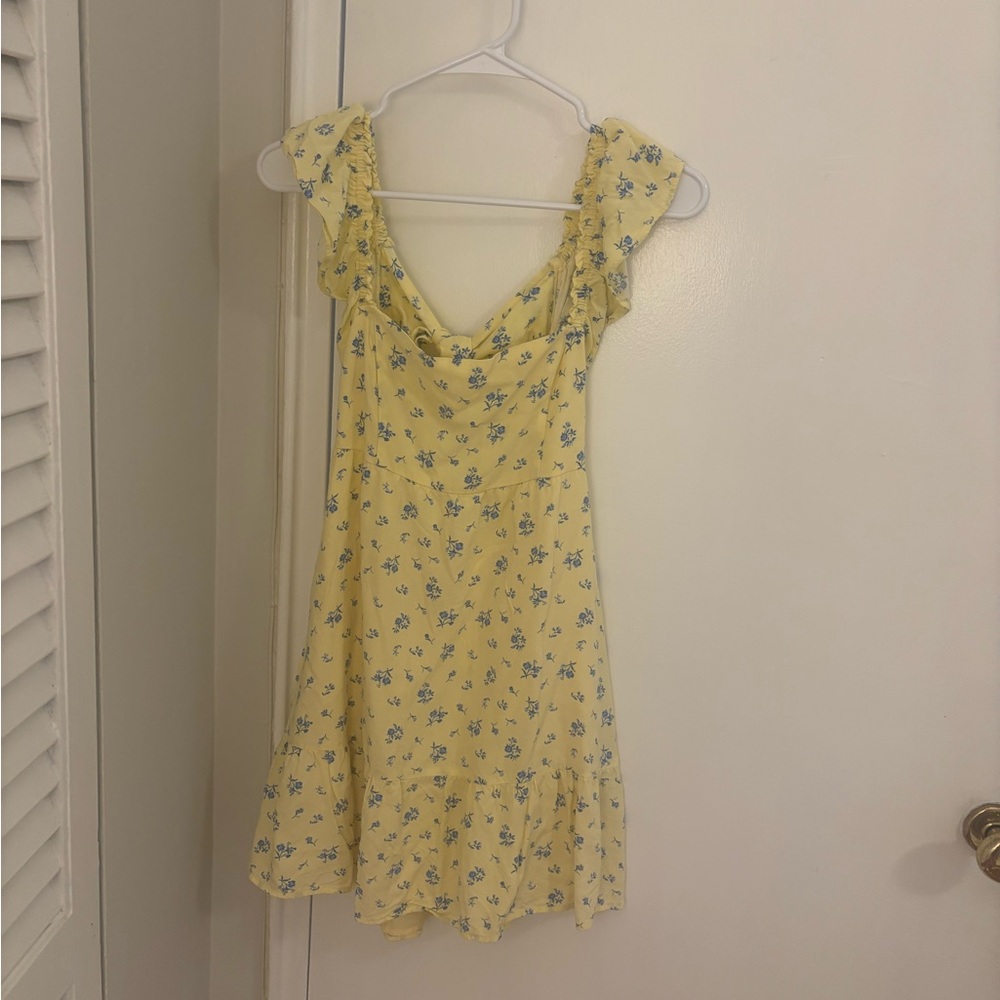 Hollister Floral Butter Yellow Mini Dress